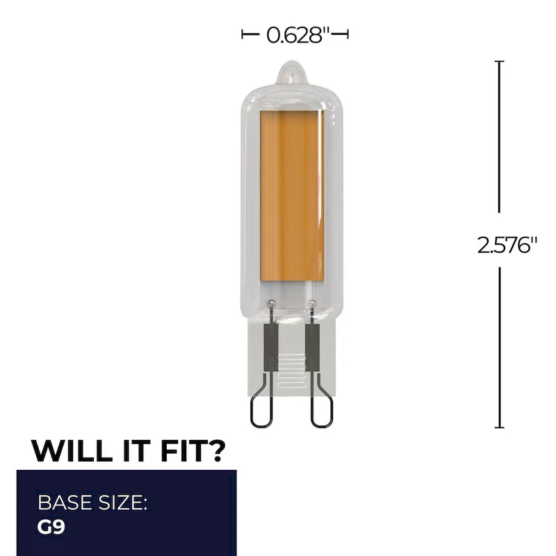Bulbrite LED Filament Pack of (4) 4.5 Watt Mini T5 Light Bulbs with Clear Finish and Bi-Pin (G9) Base - Soft White Light