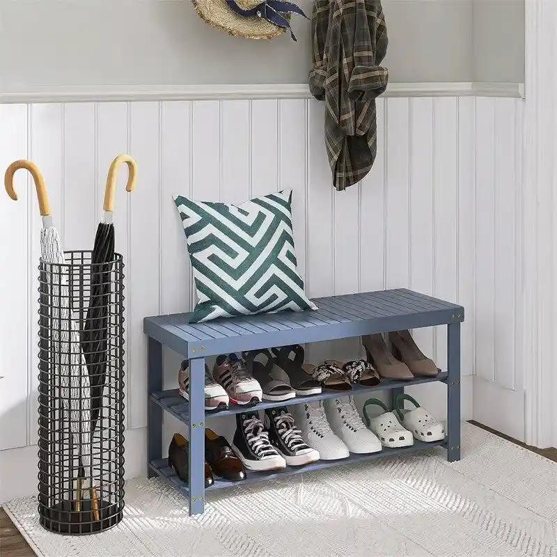 Bamboo Shoe Rack Bench