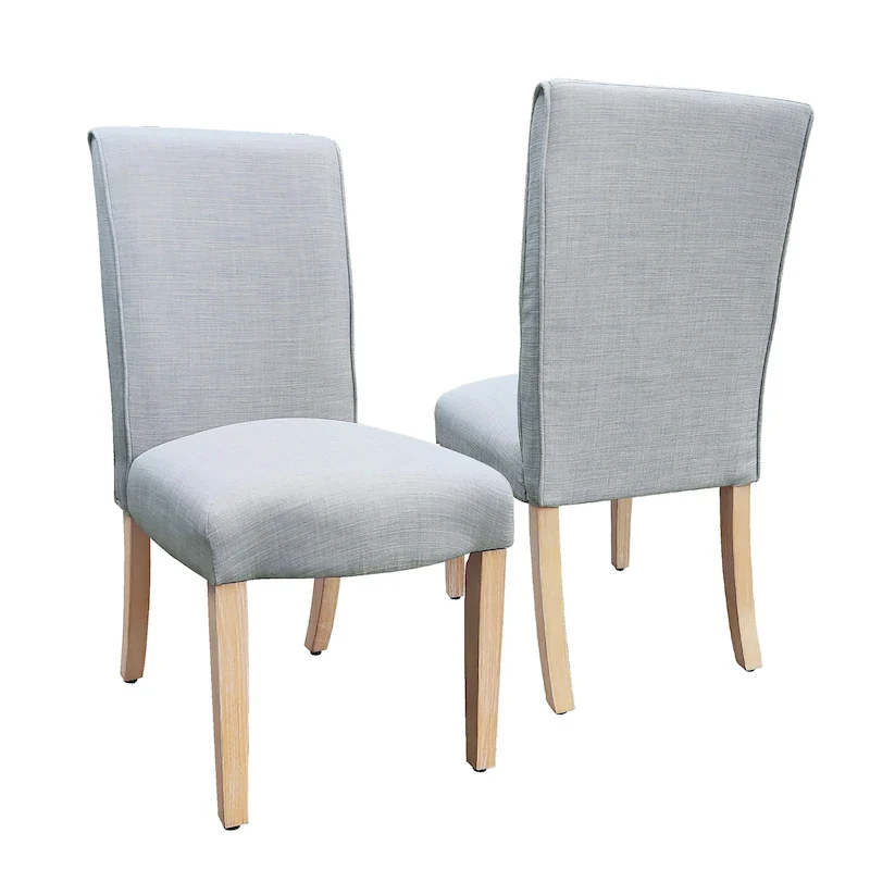 Light Gray / Cream Scalloped Parsons Dining Chair, Set of 2