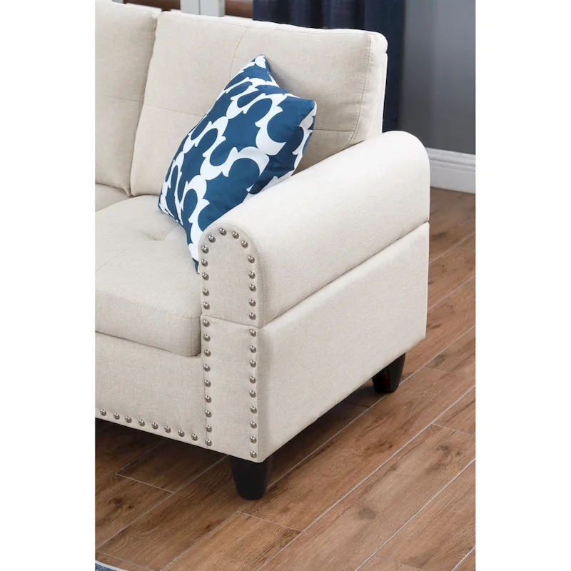 Alger 98  Wide Left Hand Facing Sofa & Chaise with Ottoman