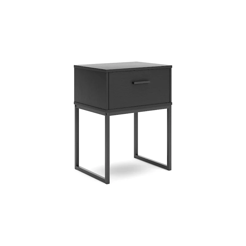Black Matte Panel Headboard with 2 Nightstands – Full/Queen, 1-Bed Set