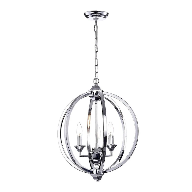 Dermid Chrome 3-Light Round Pendant