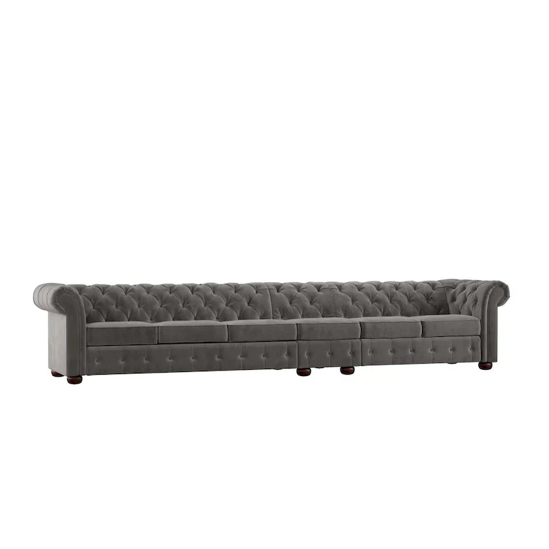 Knightsbridge Grey Extra Long Chesterfield Sofa by iNSPIRE Q Artisan