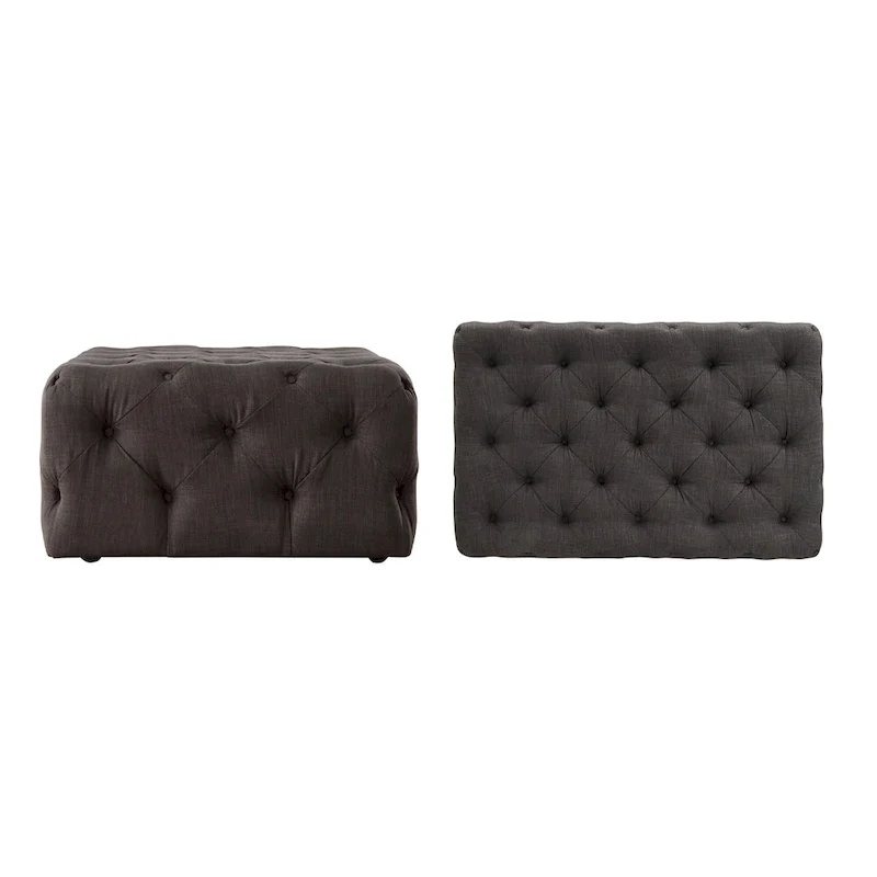 Rectangular Tufted Ottoman with Casters