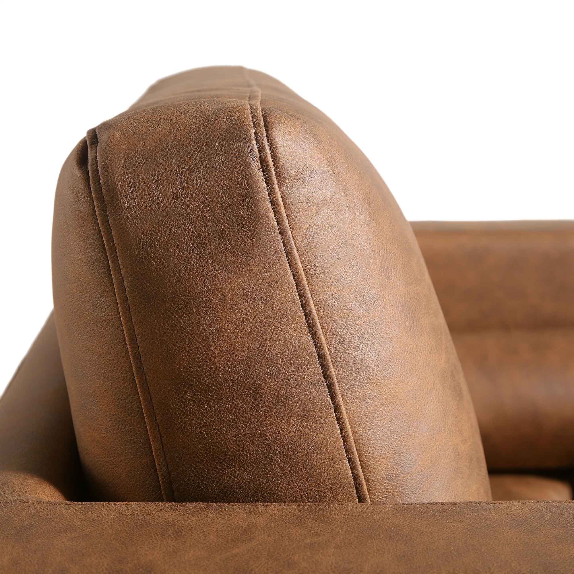 Armchair, Tan Faux Suede