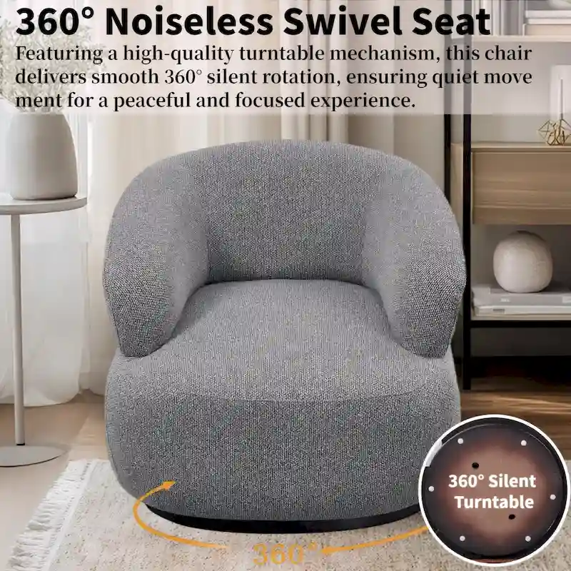 Kieon 33W 360 Swivel Modern Barrel Chair Accent Chair Set of 2