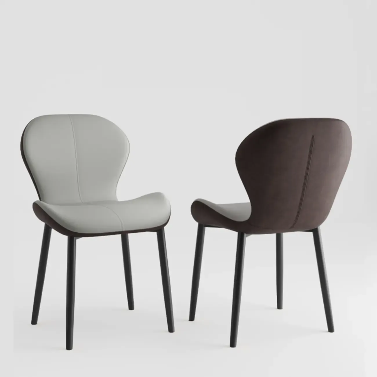 Modern Wingback Faux Leather Upholstered Dining Chair