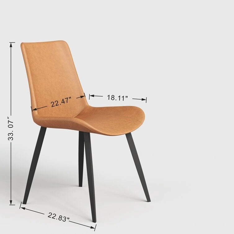 Stateside Suede Leather Covered Dining Chair (Set of 2) - N/A