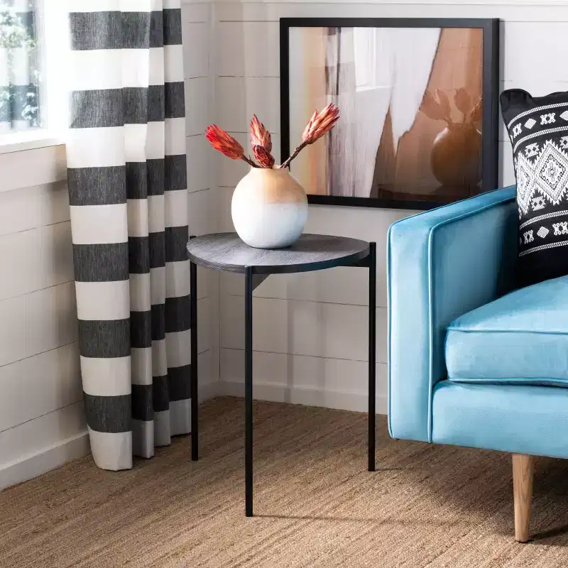 Sven Side Table - ACC4203 - Dark Grey Oak/Black - Safavieh