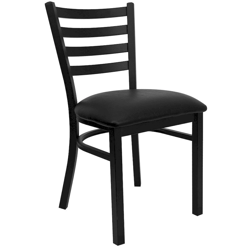 2 Pack Ladder Back Metal Restaurant Chair - 16.5