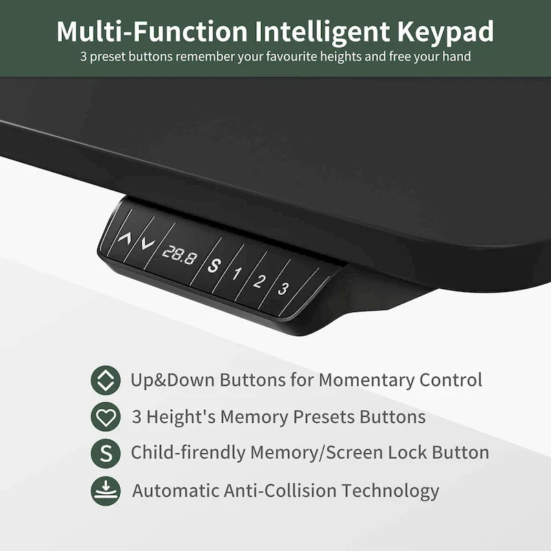 FEZIBO Standing Desk with Keyboard Tray, Electric Height Adjustable Desk, Sit Stand Up Desk, Computer Office Desk