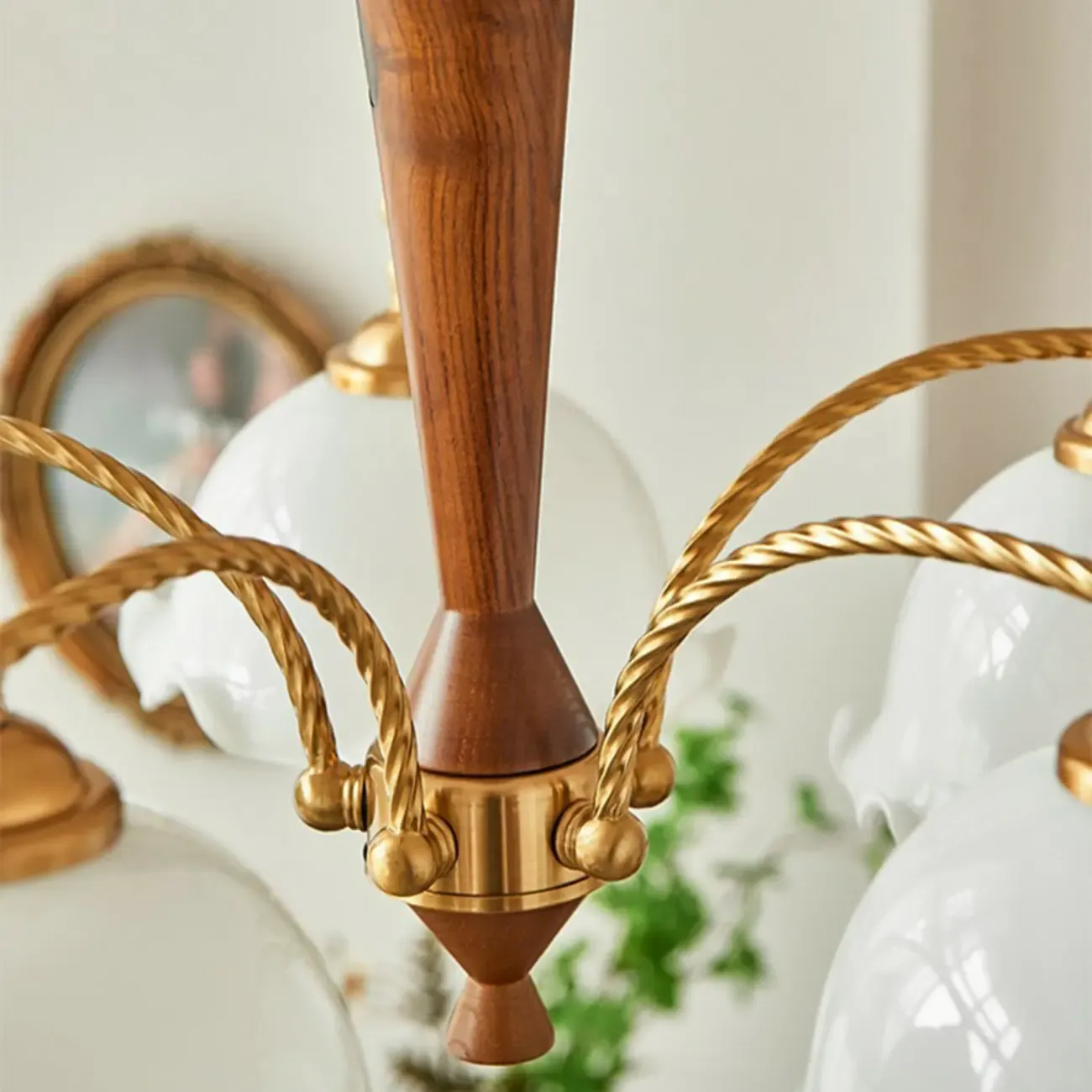 Modern White Dome Chandelier with Adjustable Length