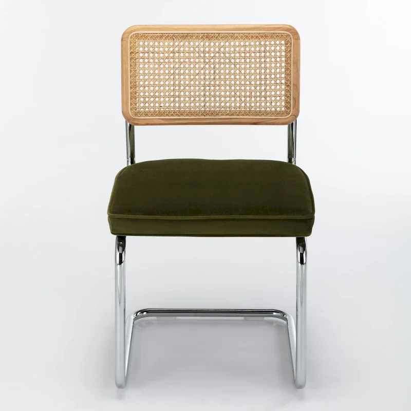 Latham Cane Back Velvet Side Chair (Set of 2)