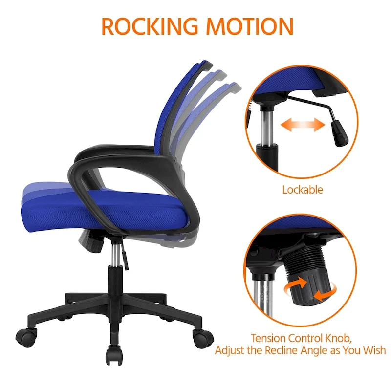 Yaheetech Adjustable Ergonomic Office Chair MidBack Mesh Swivel Chair