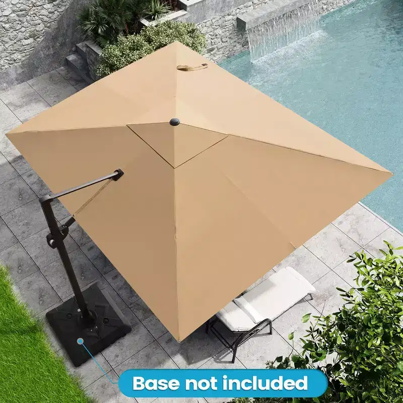 Crestlive Products 9x11FT Cantilever Patio Offset Umbrella 1-Tier Top No Base