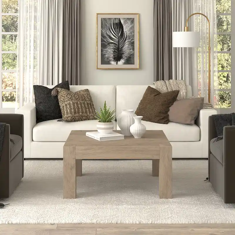 Langston 34  Wide Square Coffee Table - 34  Wide