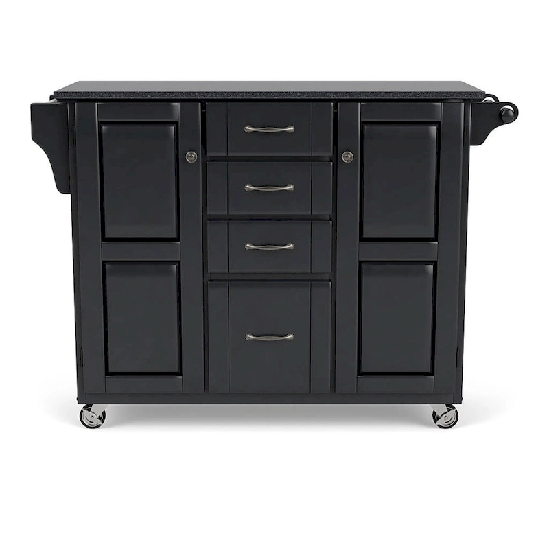 Homestyles Create-A-Cart Black Wood Kitchen Cart - 48 x 18 x 36