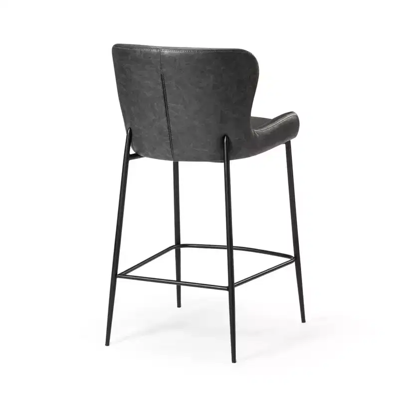Maven Lane Naomi Metal Counter Stool with Faux Leather 27