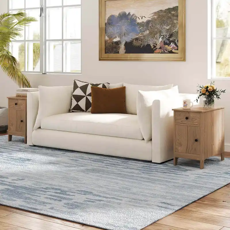 Costway 1/2 PCS End Table with Charging Station Flip Top Bedside Table