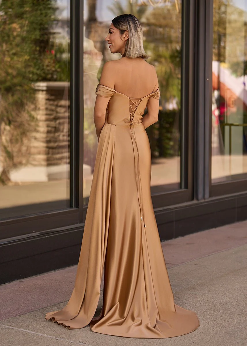 Mermaid Satin Long Prom Dress with Slit
