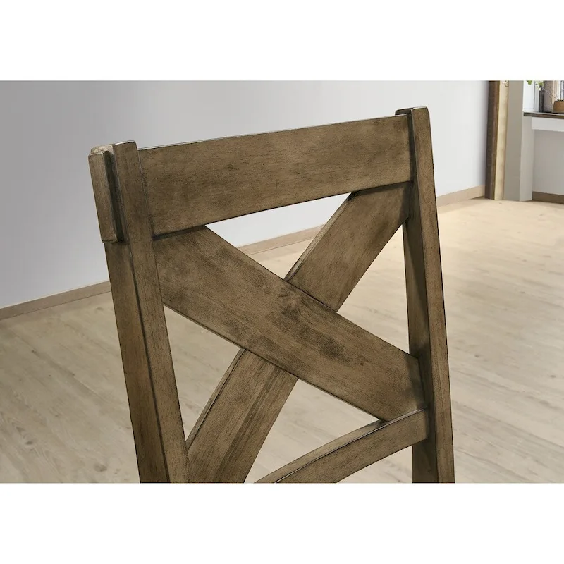 Roundhill Furniture Raven Wood Fabric Upholstered Dining Chair (Set of 2)