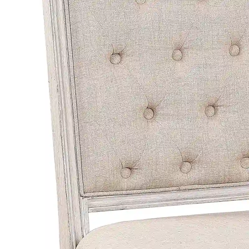 Modern 20  Upholstered Armless Side Chair with Wood Legs and Button Tufted Cushion (Set of 2)