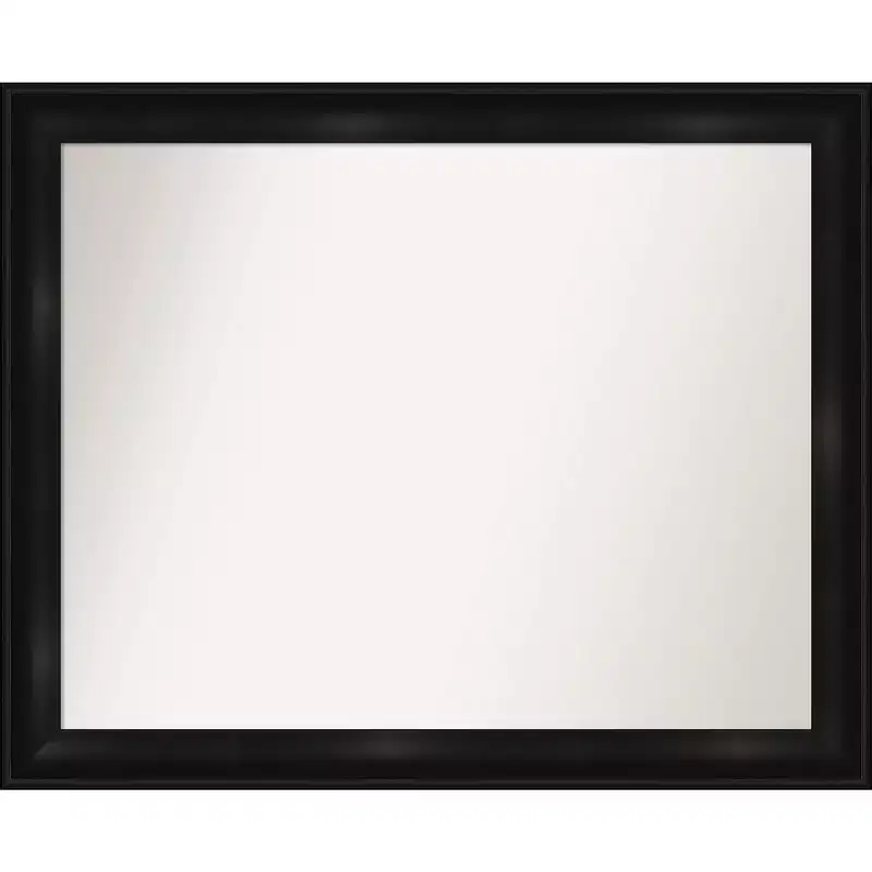 32" x 26" Non-Beveled Grand Black Narrow Wall Mirror - Amanti Art