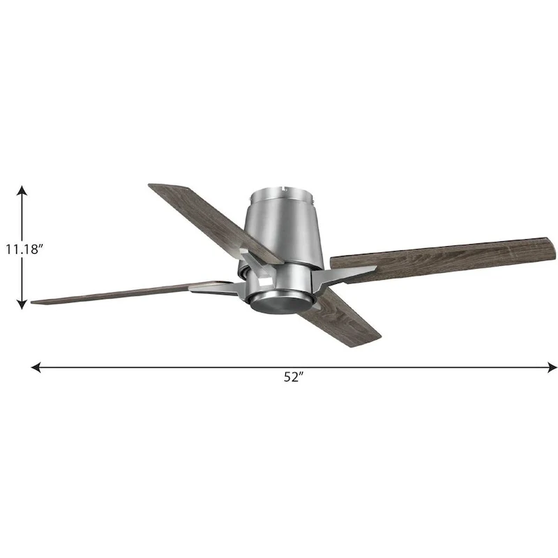 Lindale Collection 52  Four-Blade Antique Nickel Ceiling Fan - 11.18  x 52  x 52