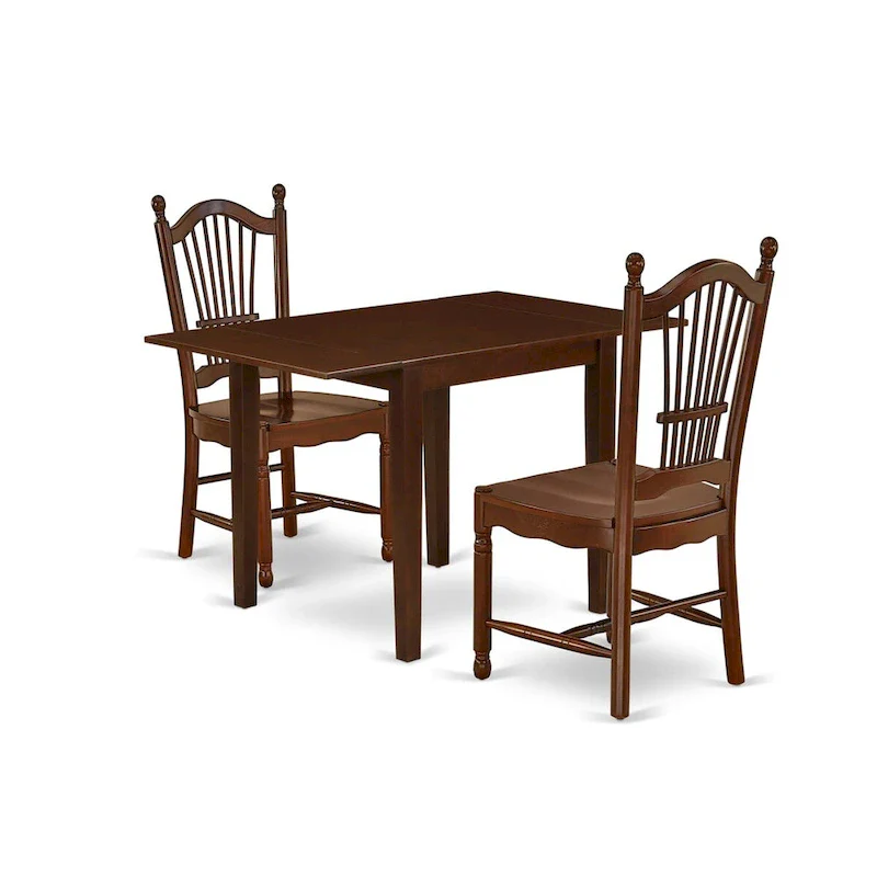 East West Furniture Dining Table Set- a Rectangle Dining Room Table and Kitchen Chairs, Mahogany (Pieces Option