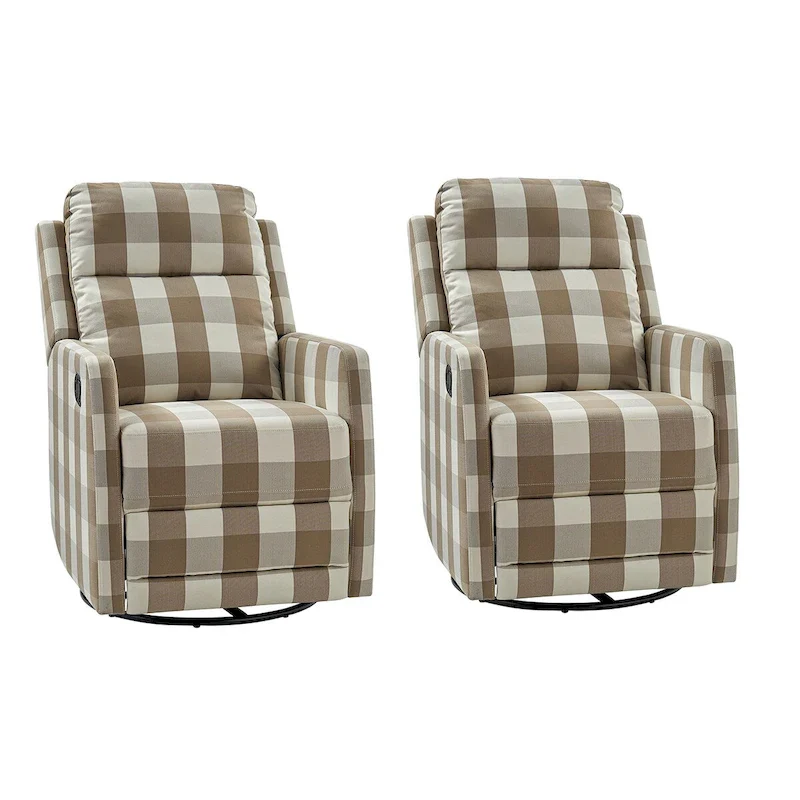 Diana Modern Polyester 360-degree Swivel Rocker Recliner Set of 2 by HULALA HOME
