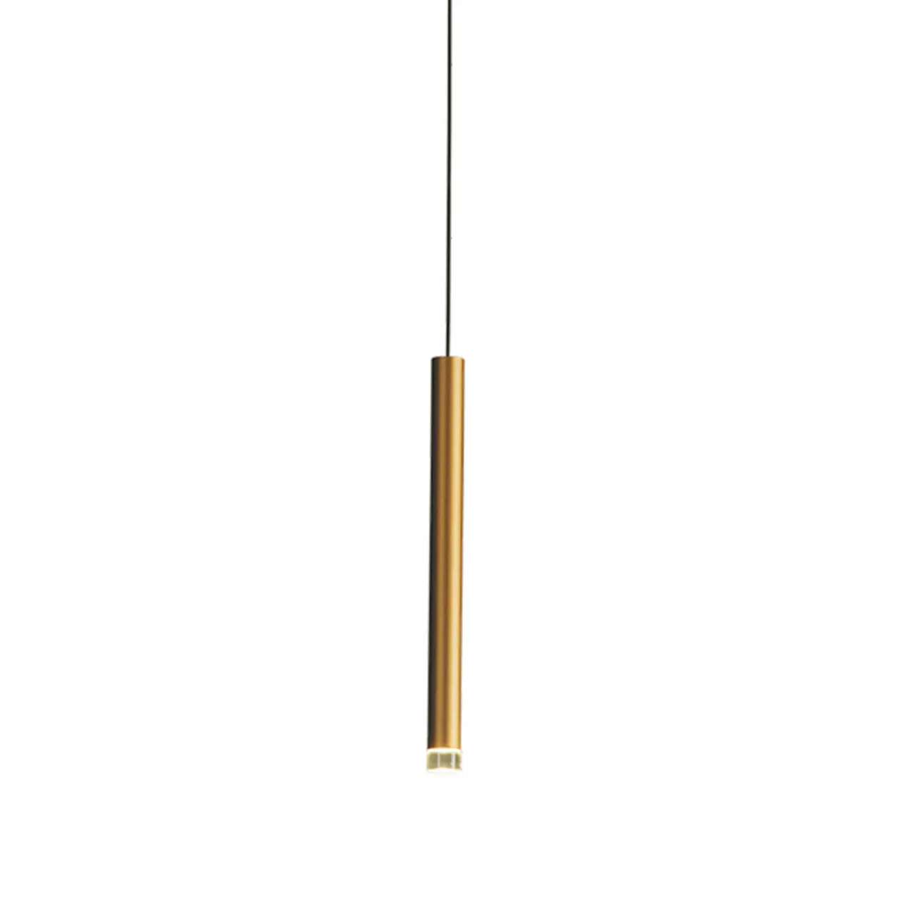 Modern Slim Gold Cylinder LED Dining Pendant Light