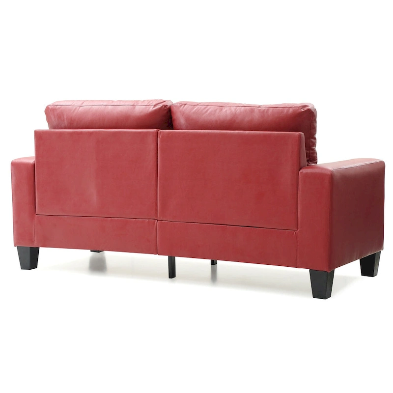 Newbury 71 in. W Flared Arm Faux Leather Straight Sofa - 32L x 71W x 36H
