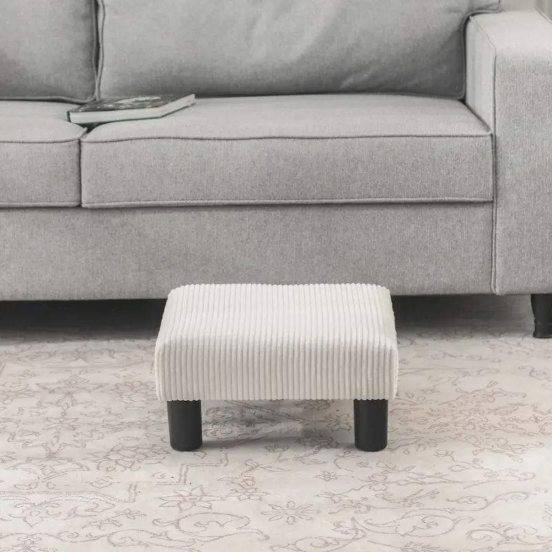 Adeco Ottoman Upholstered Fabric Footrest Pet Steps Dog Stair Stool