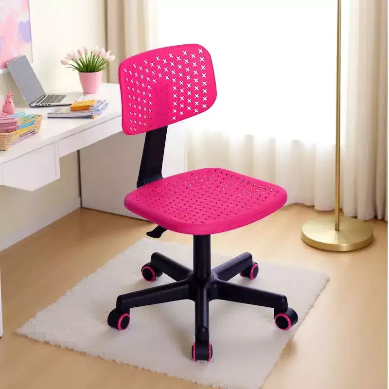 Homy Casa Adjustable Swivel Study Chair for Kids, Dorm & Home Office, Pink