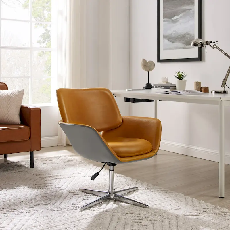Art Leon Modern Swivel & Adjustable Home Office Accent Arm Chair