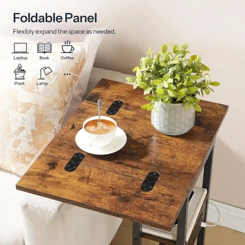 Foldable End Table - 15.4D x 10.2W x 25.2H