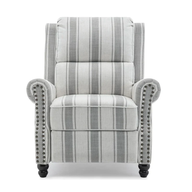 2 Set Nail-head Padded Seat Pushback Recliner Chair