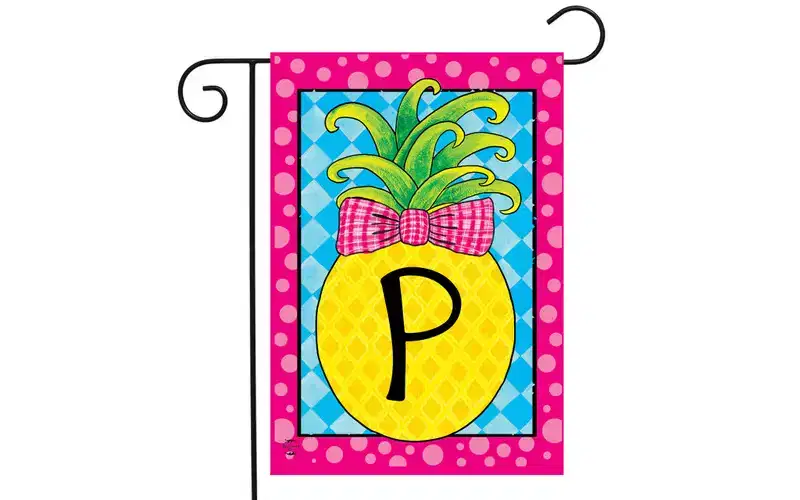 Briarwood Lane Summer Garden Flag 18x12.5 For Outdoor Pineapple Monogram Letter P Garden Flag Flag For Summer Garden Flag Flags For Outside