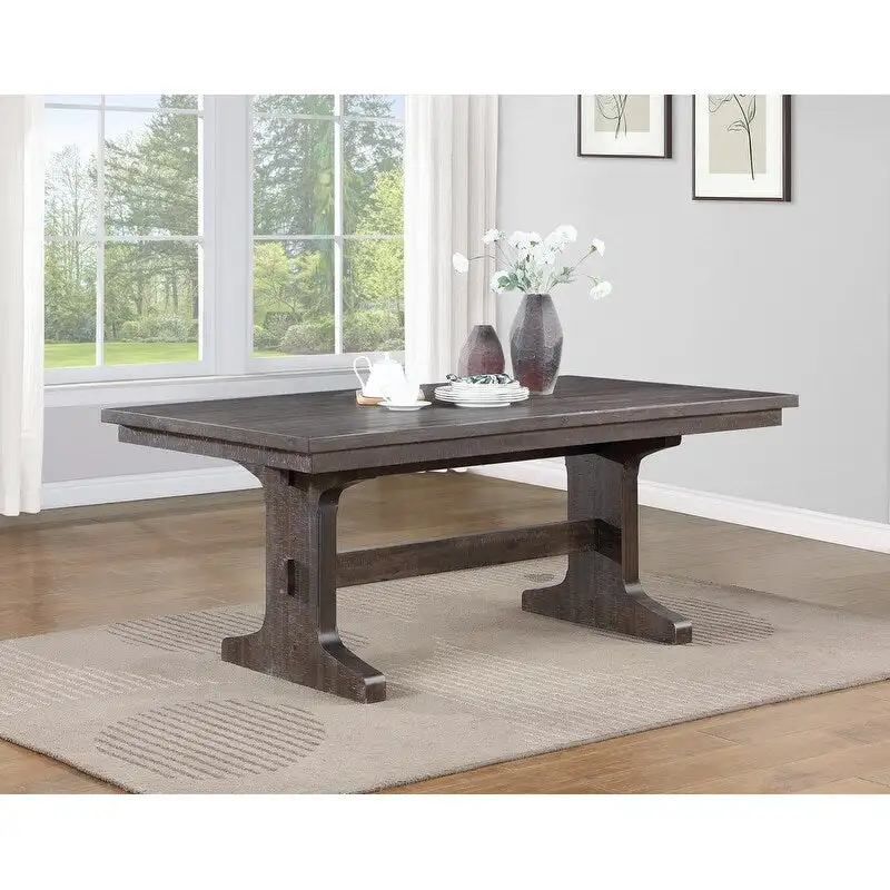 Brown Rustic Extendable Dining Table, Seats up to 8