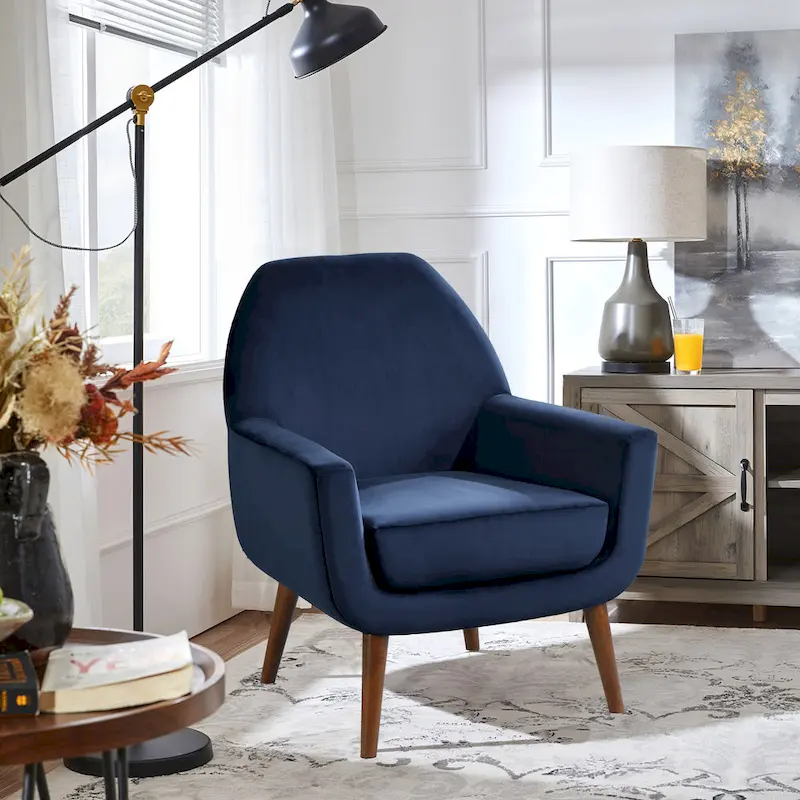 Mid-Century Velvet Arm Chair