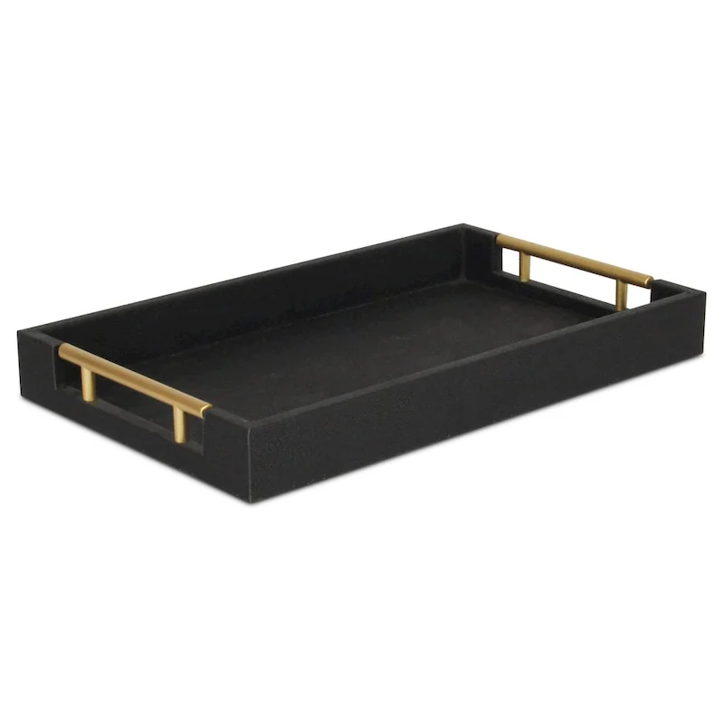 Lusan Faux Shagreen Tray with Handles