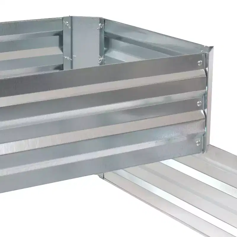Sunnydaze 2-Tier Galvanized Steel Raised Garden Bed - 17.75 H