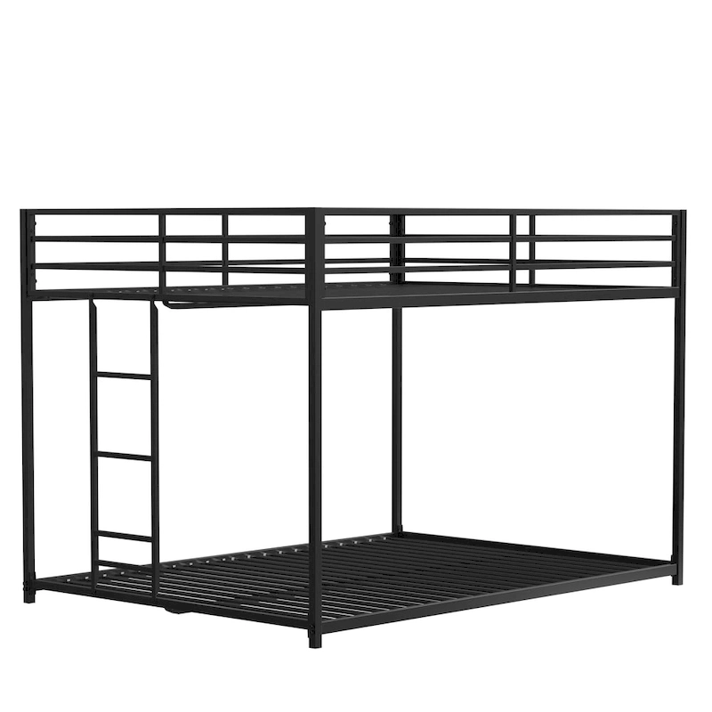 Adin Modern Full Over Full Bunk Bed with Black Metal Guard Rail by Christopher Knight Home