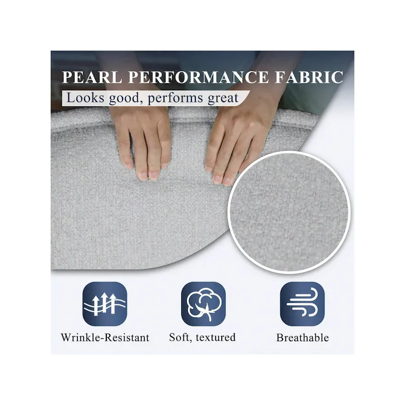 Beige / Grey Upholstered 360° Swivel Barrel Accent Chair – Single