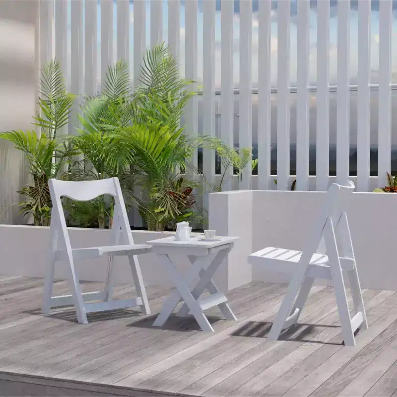 GDFStudio Matt 3pcs High Impact Polystyrene Foldable Bistro Set