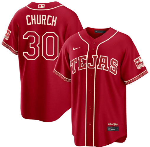 Marc Church Texas Rangers Red 2026 City Connect Jersey