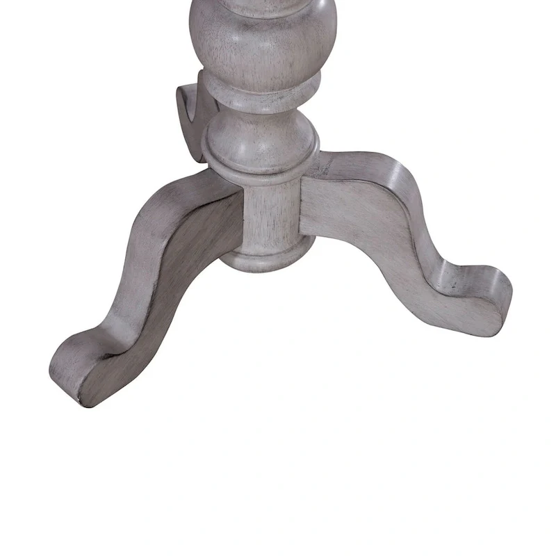 Ocean Isle Antique White & Weathered Pine Round End Table