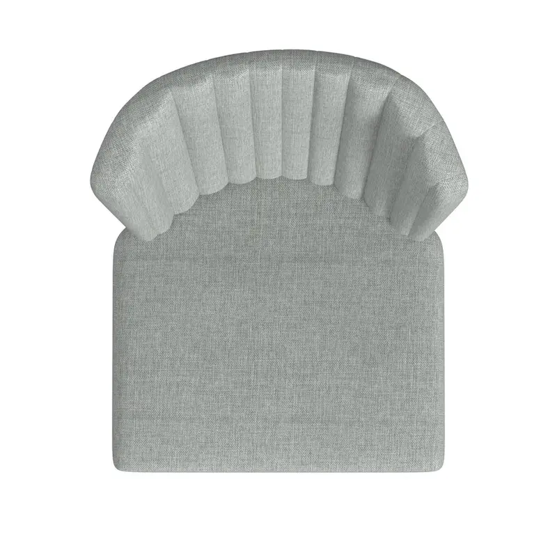 HomePop ChannelBack Dining Chair with Metal Legs-Gray Woven (set of 2)