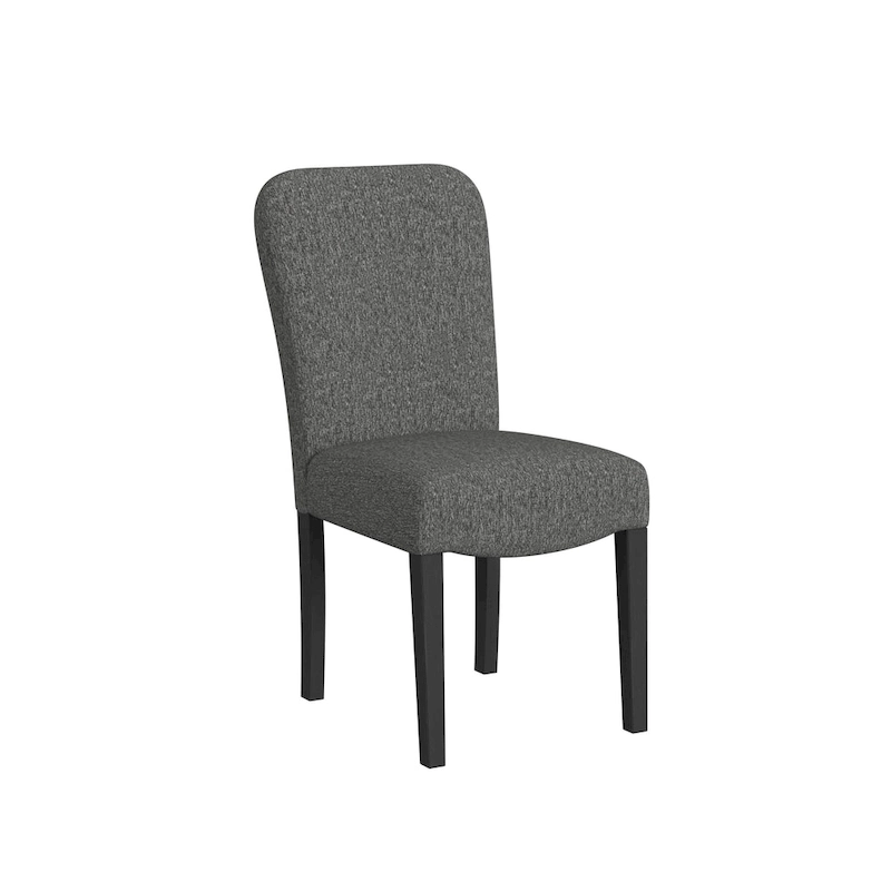 HomePop Rounded Back Upholstered Dining Chair-Black Woven (set of 2)