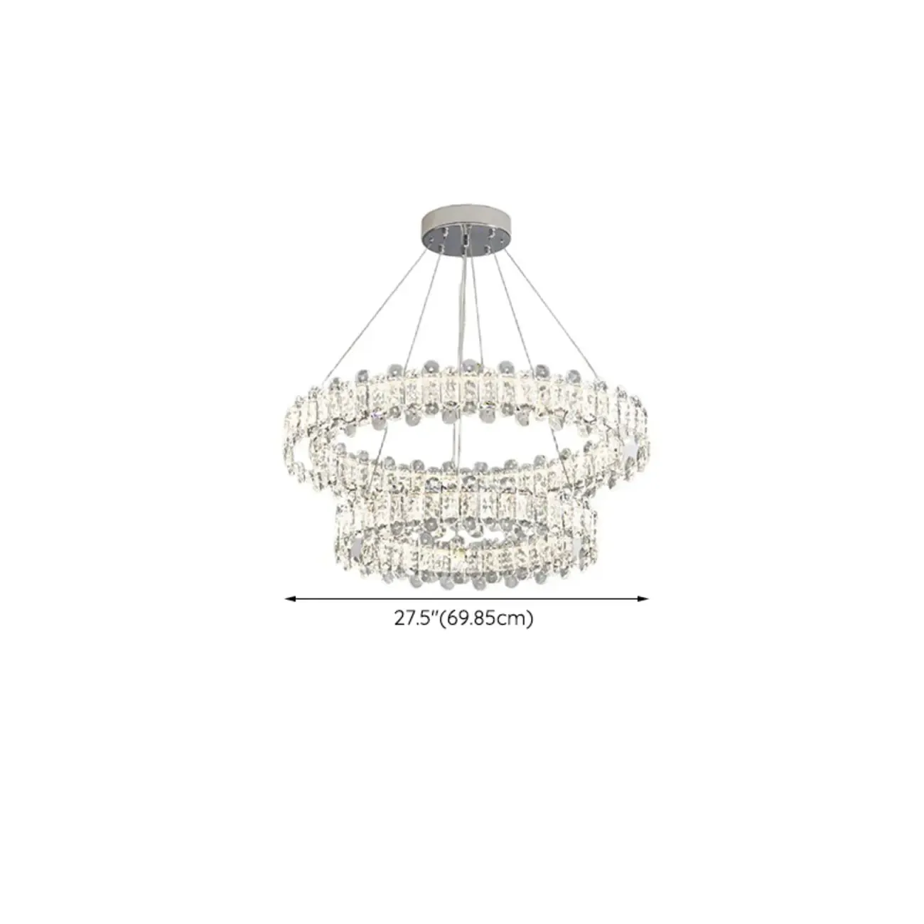 Gold Crystal Circular Glass Beads Modern Chandelier